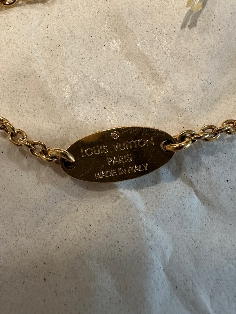 Louis Vuitton Gold and Pink Crystal LV Charm Bracelet - Picture 4 of 14